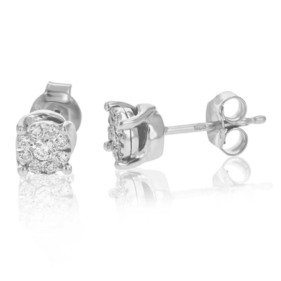 Vir Jewels 1/4 Cttw Round Lab Grown Diamonds Stud Earrings In .925 Sterling Silver Prong Set