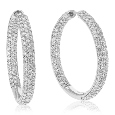 Vir Jewels 4 Cttw Round Lab Grown Diamond Hoop Earring .925 Sterling Silver Prong Set