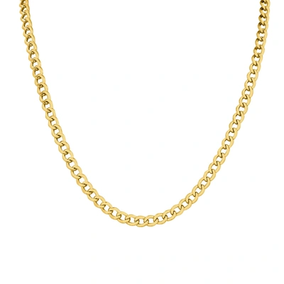 Monary 14k Yellow Gold Filled 4.9mm Curb Link Chain With Lobster Clasp - 18 Inch In White