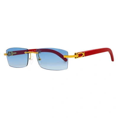 Porta Romana Rectangular Sunglasses 1953 100b Red 56mm 1953 In Blue