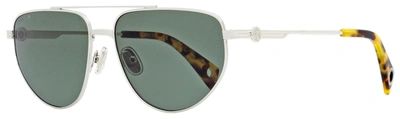 Lanvin Unisex Modified Avaitor Sunglasses Lnv105s 045 Silver/tortoise 58mm In White