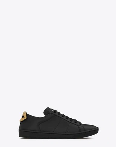 Saint Laurent Signature Court Classic Sl/01 Lips Sneaker With Silver And Gold Metallic Snakeskin In Black