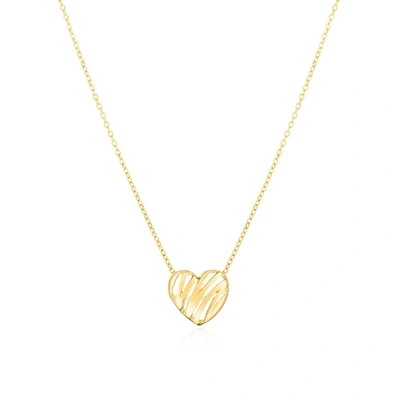 The Lovery Scribble Heart Necklace In Gold
