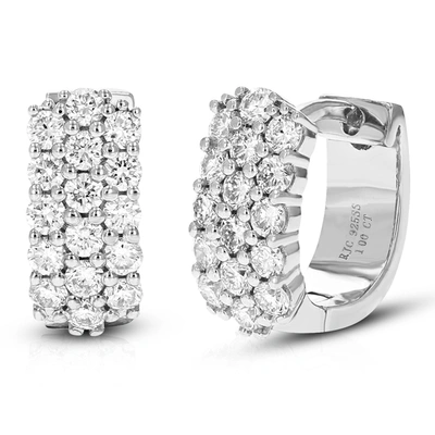 Vir Jewels 1 Cttw Round Lab Grown Diamond Hoop Earrings .925 Sterling Silver Prong Set