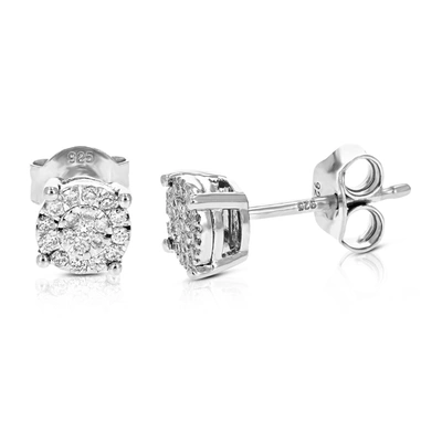 Vir Jewels Lab Grown Diamond Stud Earrings 1/5 Cttw On .925 Sterling Silver Round Cut And Prong Set