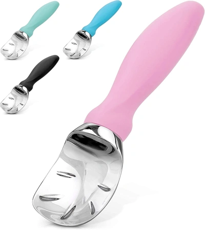 Zulay Kitchen Ice Cream Scooper With Built-in Lid Opener In Pink