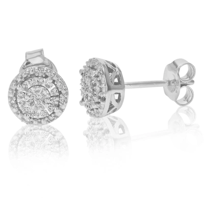 Vir Jewels 1/6 Cttw Round Lab Grown Diamond Stud Earrings Made In .925 Sterling Silver Prong Set