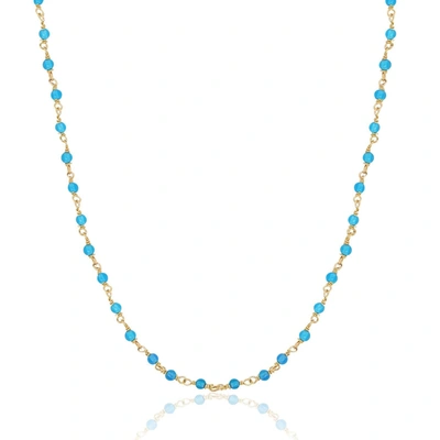 The Lovery Turquoise Bead Necklace In Blue