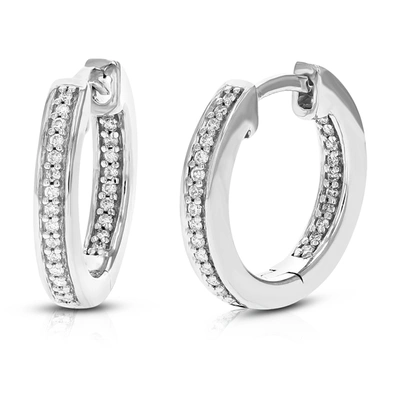 Vir Jewels 1/6 Cttw Hoop Earrings Round Lab Grown Diamond In .925 Sterling Silver Prong Set