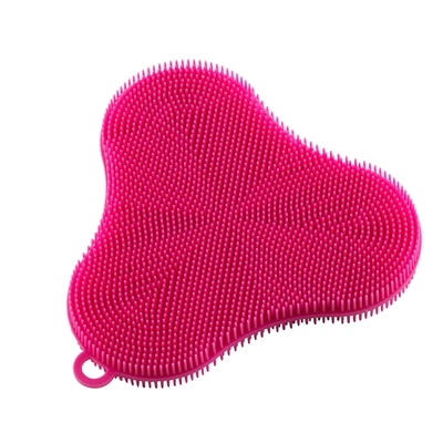 Kuhn Rikon Stay Clean Silicone Scrubber Sponge, Clover In Pink