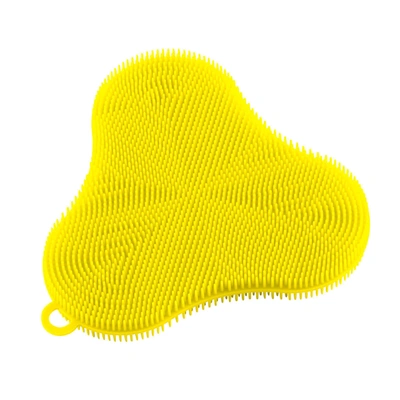 Kuhn Rikon Stay Clean Silicone Scrubber Sponge, Clover In Yellow