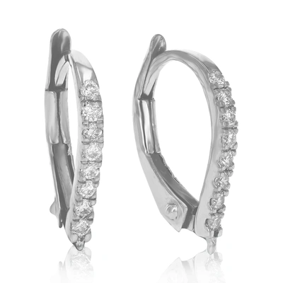 Vir Jewels 1/8 Cttw Round Lab Grown Diamond Hoop Earrings .925 Sterling Silver Prong Set 1/2 Inch