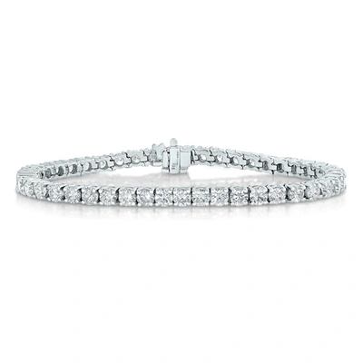 Vir Jewels 2 Cttw Lab Grown Diamond Tennis Bracelet 14k White Gold Classic Prong Round 7 Inch In Silver