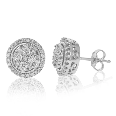 Vir Jewels 1/2 Cttw Round Lab Grown Diamond Stud Earrings .925 Sterling Silver Prong Set Push Backs