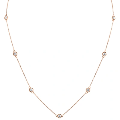 Monary 2 Carat Tw Bezel Set Diamond Station Necklace In 14k Rose Gold In White