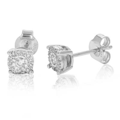 Vir Jewels 1/5 Cttw Round Cut Lab Grown Diamond Stud Earrings .925 Sterling Silver Prong Set