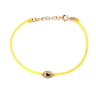 Monary Sapphire And Dia. Eye Bracelet On Cord (14k) In Gold