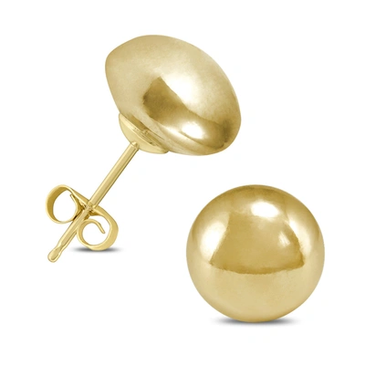 Monary 14k Yellow Gold 8mm Button Ball Stud Earrings