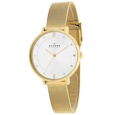 Skagen Women's Silver Dial Watch In Beige