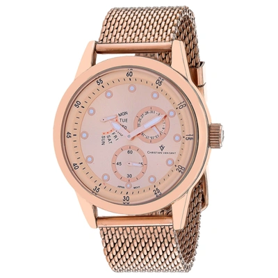 Christian Van Sant Men's Rose Gold Dial Watch In Pink