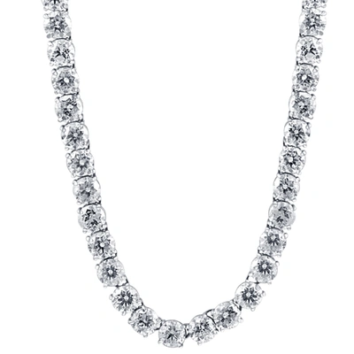 Pompeii3 40 Ct Tw Diamond Tennis Necklace 14k White Gold 16" In Silver