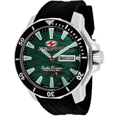 Seapro Men's Green Dial Watch In Black