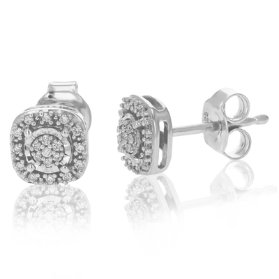 Vir Jewels 1/8 Cttw Round Cut Lab Grown Diamond Stud Earrings In .925 Sterling Silver Prong Setting