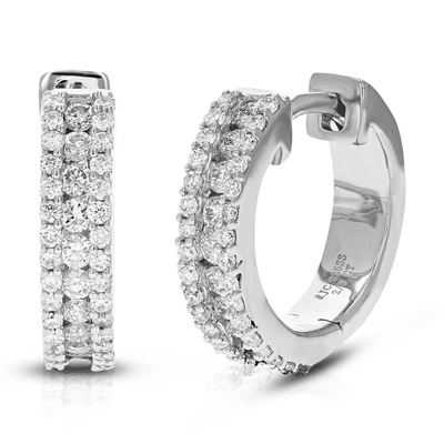 Vir Jewels 2/3 Cttw Round Lab Grown Diamond Hoop Earrings .925 Sterling Silver Prong Set 1/2 Inch