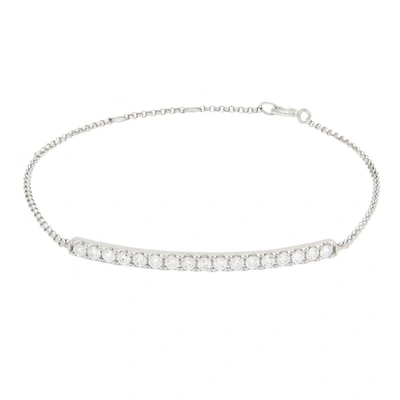 Monary Diamond Bar Bracelet (14k) (6+.05+.05") In Silver