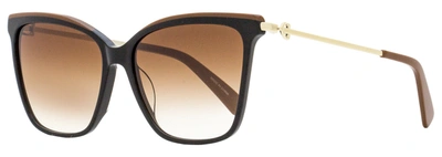 Longchamp Women's Square Sunglasses Lo683s 001 Black/brown/gold 56mm