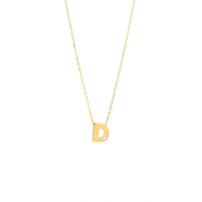 Monary 14k Yg Initial D W/ Diamond And Chain (16+2") In White