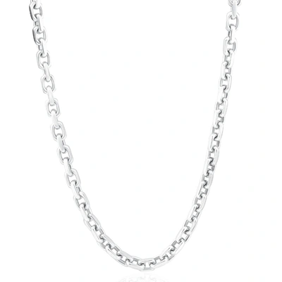 Pompeii3 Men's 14k Gold (98gram) Or Platinum (184gram) 7mm Link Chain Necklace 24" In Silver