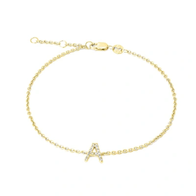 Monary Silver/18k Yellow Dia "a" Bracelet "7+.5+.5" In White
