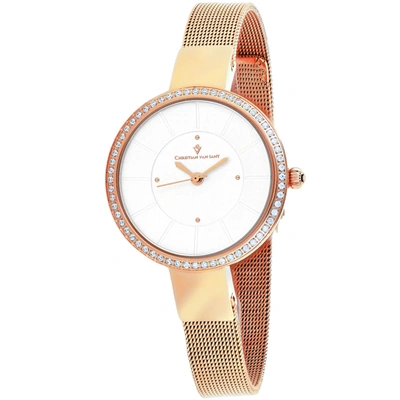 Christian Van Sant Women's Silver Dial Watch In White