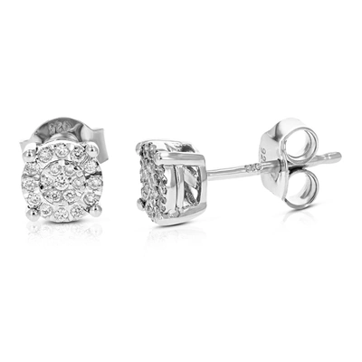 Vir Jewels 1/8 Cttw Round Lab Grown Diamond Stud Earrings Made In .925 Sterling Silver Prong Set