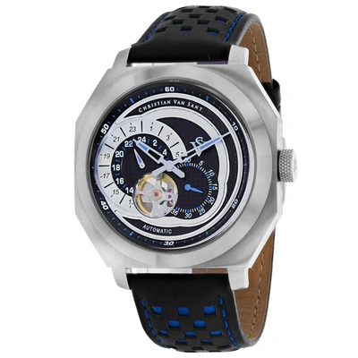Christian Van Sant Men's Black Dial Watch In Silver