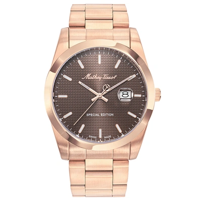 Mathey-tissot Men's Classic Brown Dial Watch In Gold
