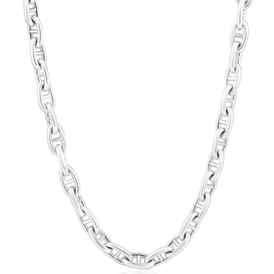 Pompeii3 Men's Marine 14k Gold (83gram) Or Platinum (156gram) 8mm Link Chain Necklace 23" In Silver