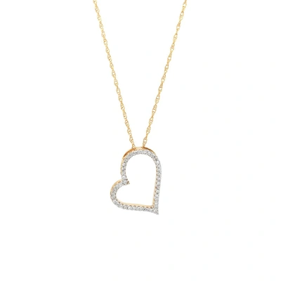 Monary Medium Twisted Heart (yg/with Chain) In White