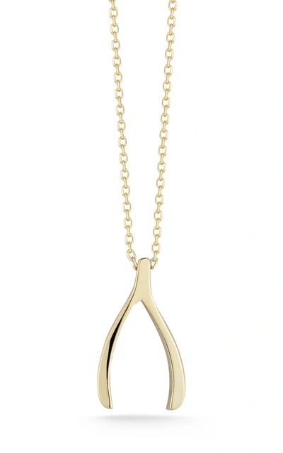 Ember Fine Jewelry 14k Gold Wishbone Necklace In White