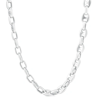 Pompeii3 Men's Marine 14k Gold (86gram) Or Platinum (161gram) 9mm Link Chain Necklace 24" In Silver