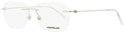 Mont Blanc Montblanc Men's Eyeglasses Mb0075o 003 Silver/transparent 56mm In White