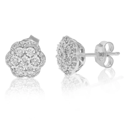 Vir Jewels 1/4 Cttw Round Cut Lab Grown Diamond Stud Earrings Cute .925 Sterling Silver Studs