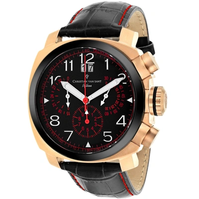 Christian Van Sant Men's Black Dial Watch In Red