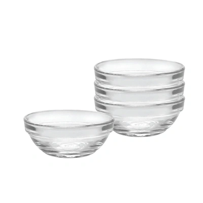 Duralex Made In France Lys Stackable Glass Bowl, Set Of 4 In Multi