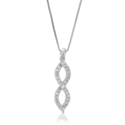 Vir Jewels 1/10 Cttw Lab Grown Round Diamond Infinity Pendant Necklace .925 Sterling Silver For Women 1/5 Inch