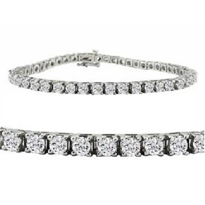 Pompeii3 8 Tcw 14k White Gold Round Diamond Tennis Bracelet In Silver
