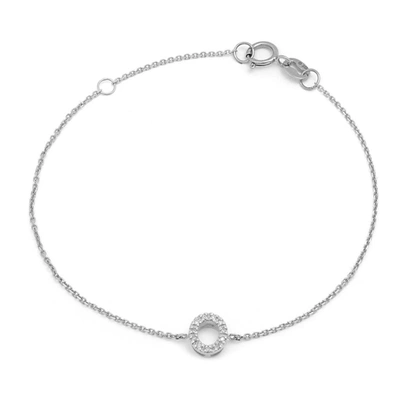 Monary Diamond Intiial"o" Bracelet (wg/7"+1") In Silver