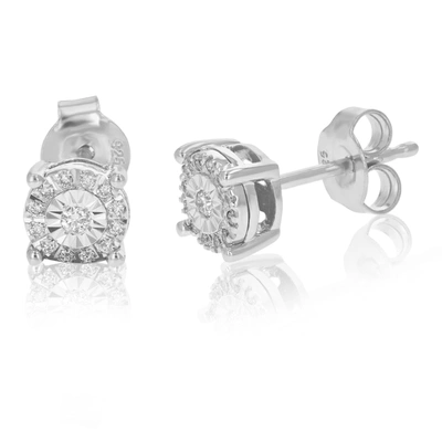 Vir Jewels 1/8 Cttw Round Lab Grown Diamond Stud Earrings .925 Sterling Silver Prong Set For Her