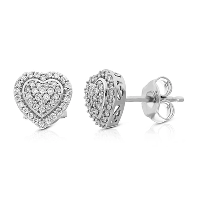 Vir Jewels 1/4 Cttw Round Lab Grown Diamond Stud Earrings In .925 Sterling Silver Prong Set